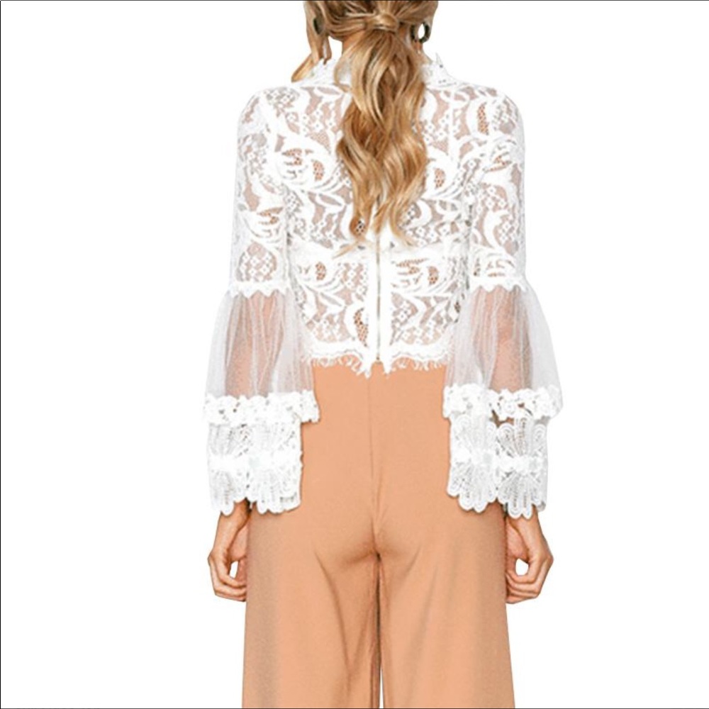 EyeLash Detailing Lace Boho Blouse - Picture 2 of 7